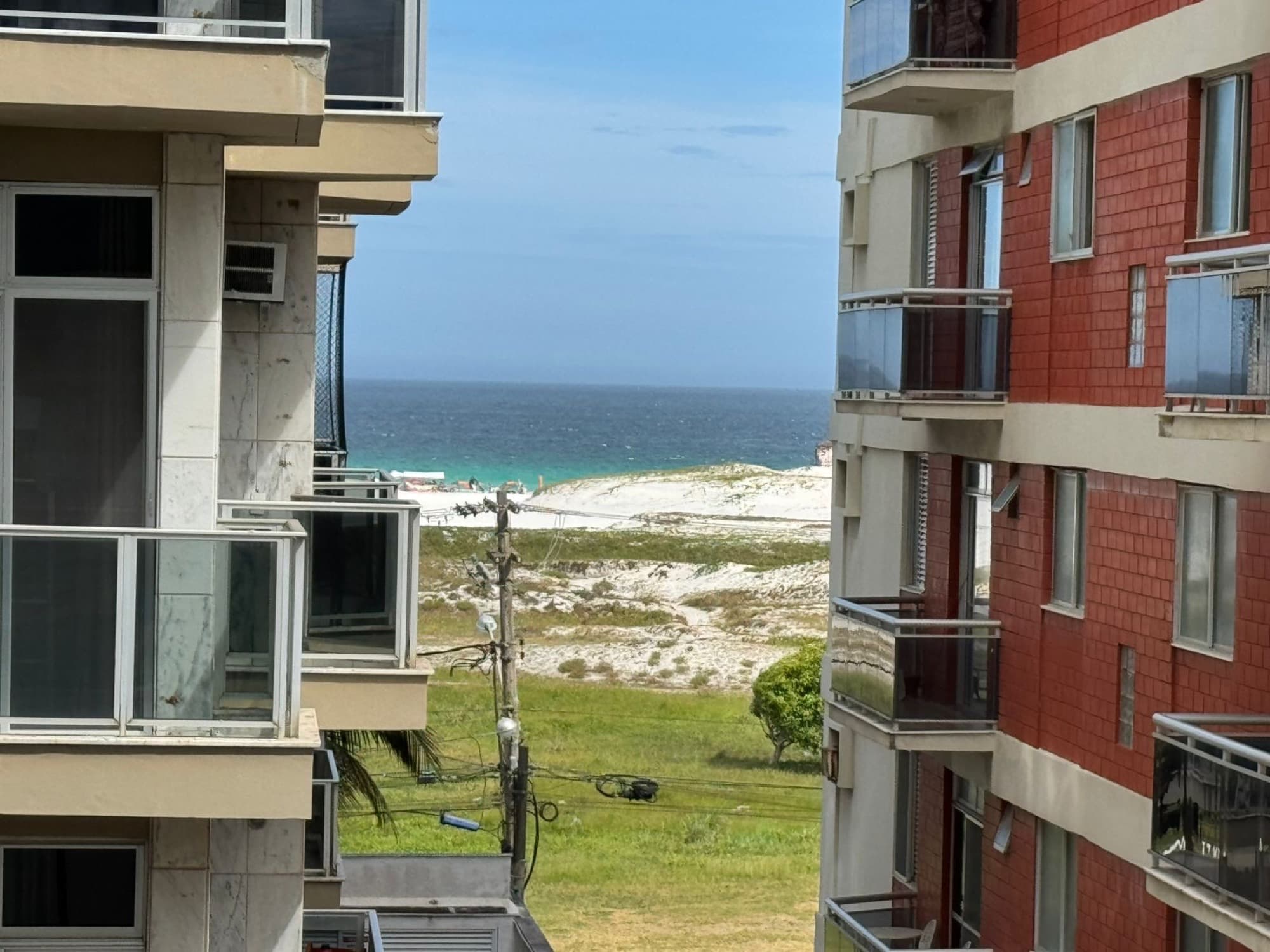 Vista do mar e das dunas a partir do apartamento